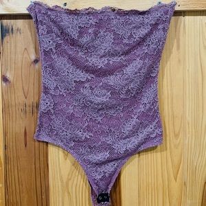Purple lace body suit